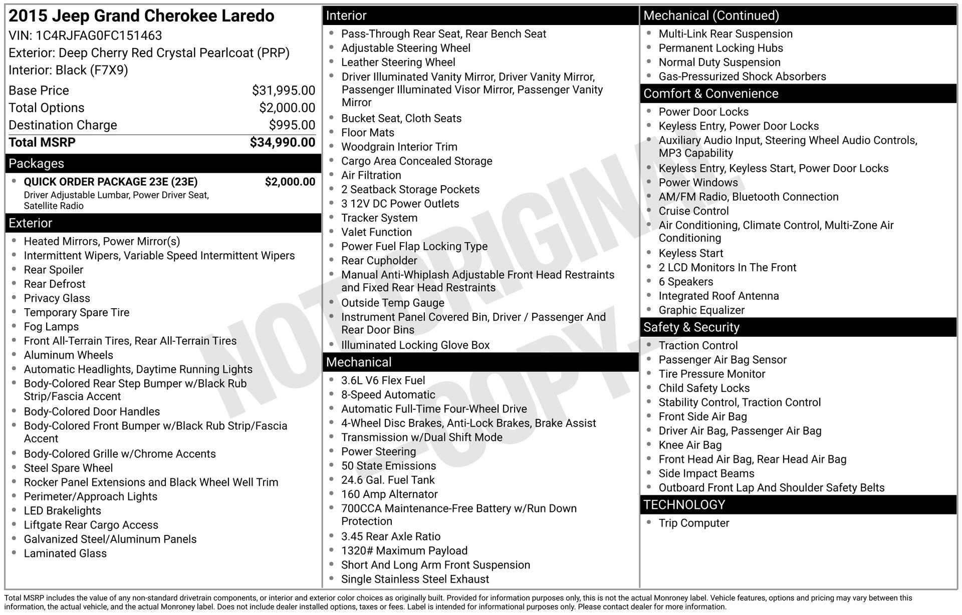 2015 Jeep Grand Cherokee Laredo