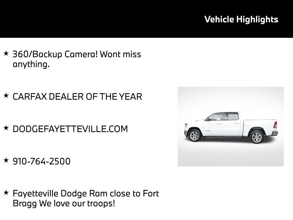 2022 RAM 1500 Big Horn Crew Cab 4x4 5'7' Box