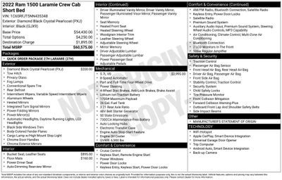 2022 RAM 1500 Laramie Crew Cab 4x4 5'7' Box