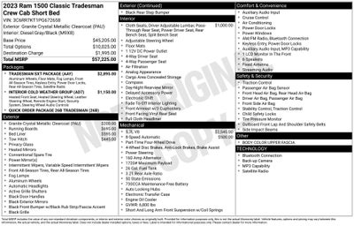 2023 RAM 1500 Classic Tradesman Crew Cab 4x4 5'7' Box