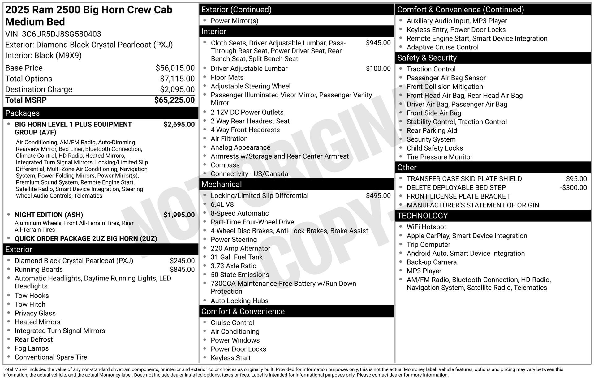 2025 RAM 2500 Big Horn Crew Cab 4x4 6'4' Box