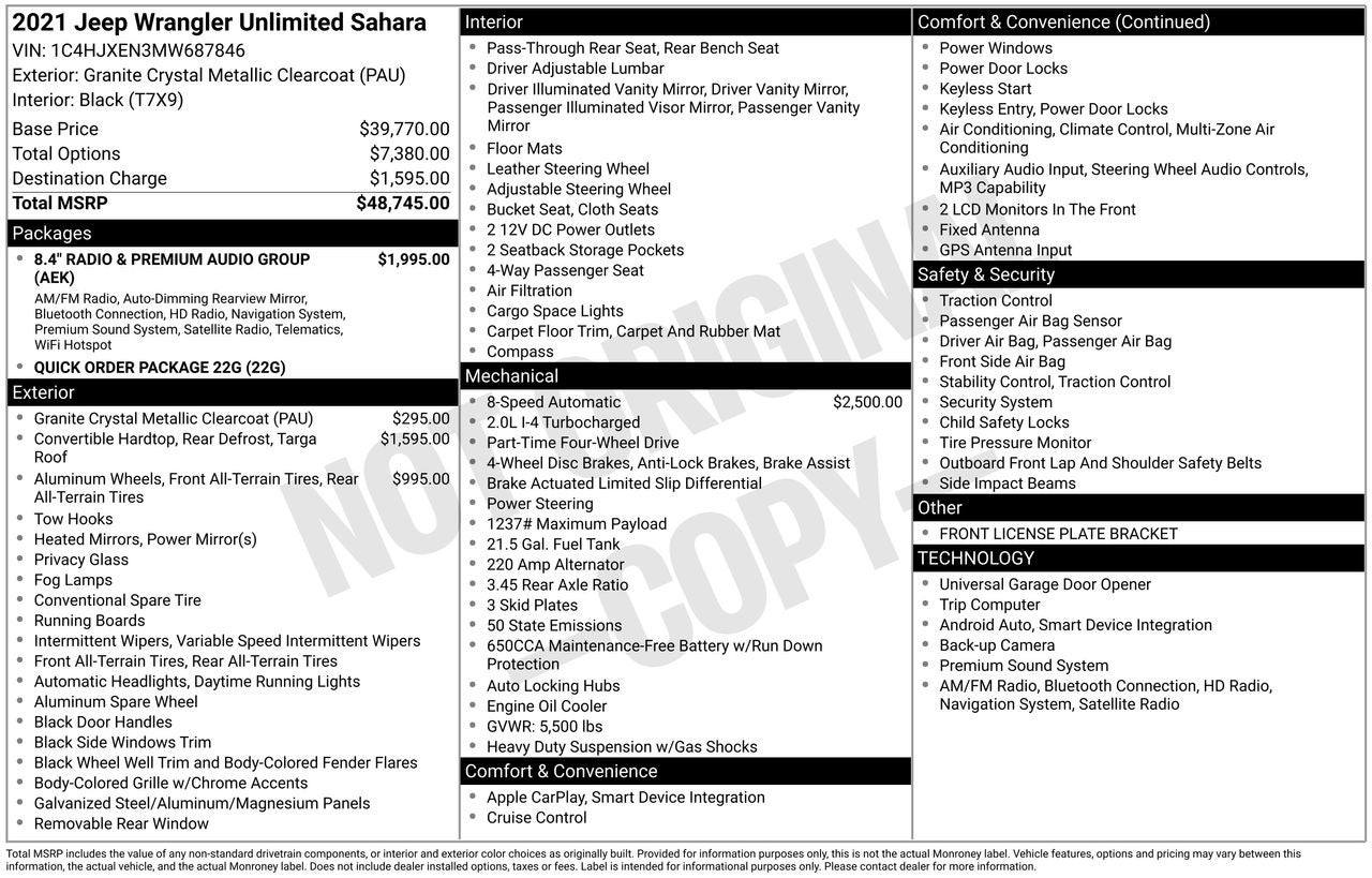 2021 Jeep Wrangler Unlimited Sahara