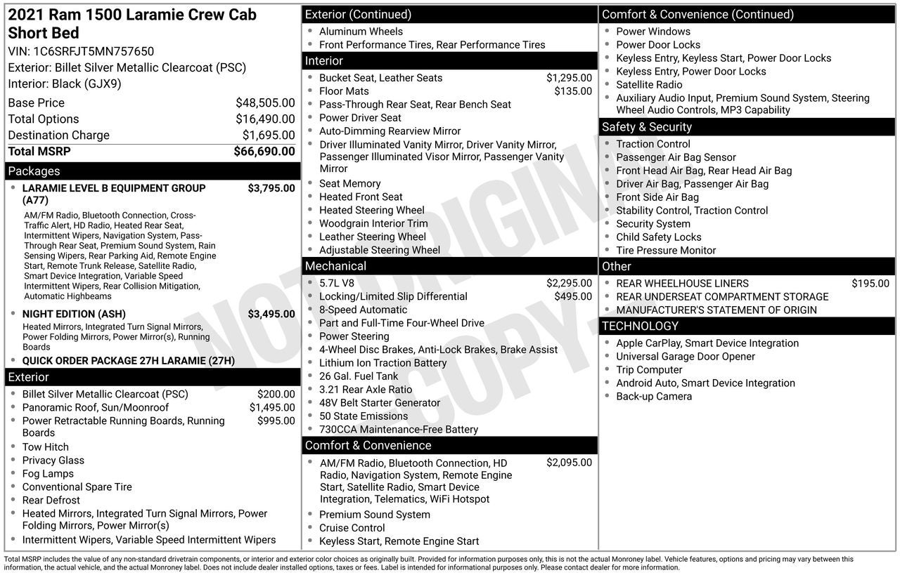 2021 RAM 1500 Laramie