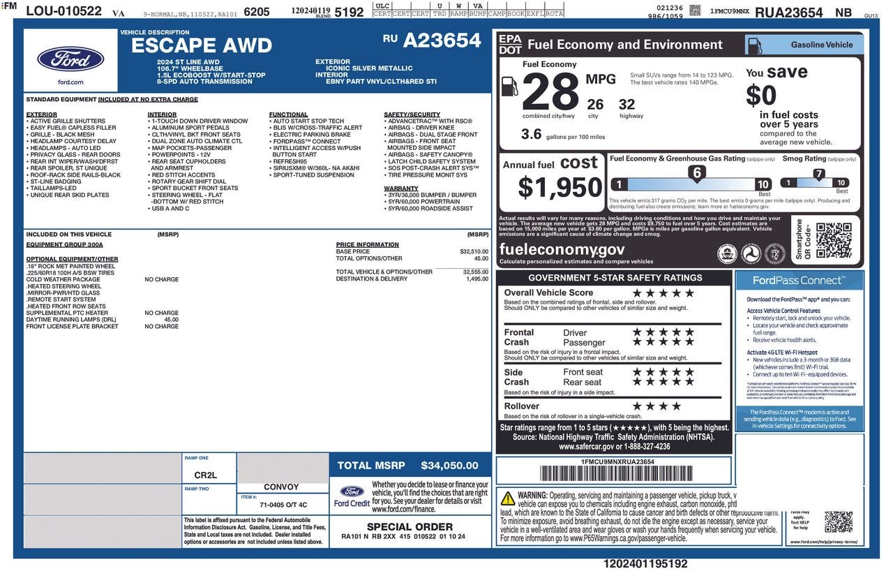 2024 Ford Escape ST-Line