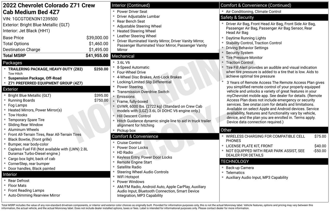 2022 Chevrolet Colorado Z71