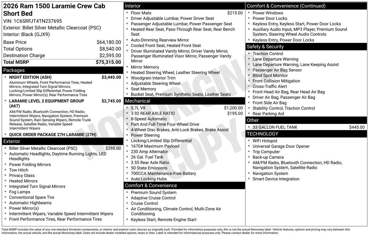2026 RAM 1500 Laramie