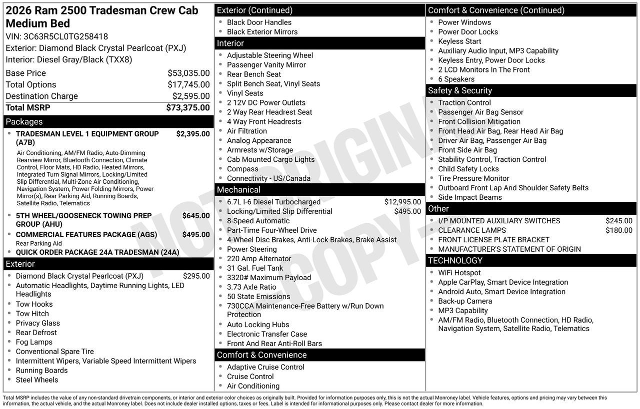 2026 RAM 2500 Tradesman