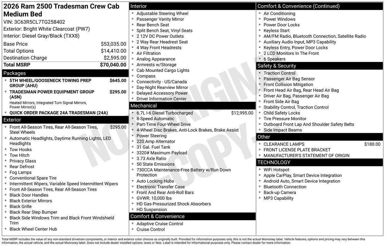 2026 RAM 2500 Tradesman