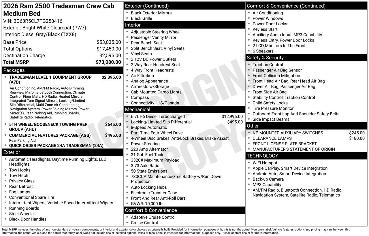 2026 RAM 2500 Tradesman