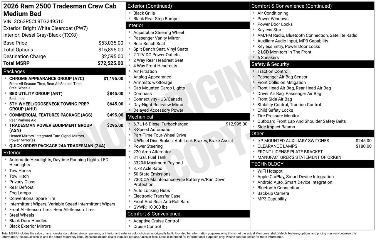 2026 RAM 2500 Tradesman