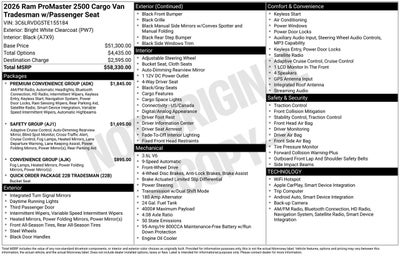 2026 RAM ProMaster 2500 High Roof