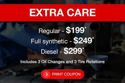 Extra Care 3 oil changes / 3 tire rotations