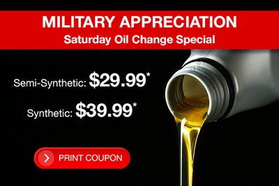 Military Appreciation Saturday Oil Change Special