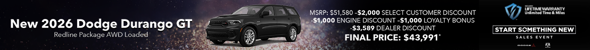 New 2026 Dodge Durango GT Redline Package AWD Loaded