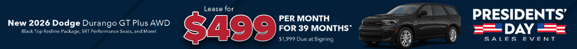 2026 Dodge Durango GT AWD lease $499 Fayetteville NC