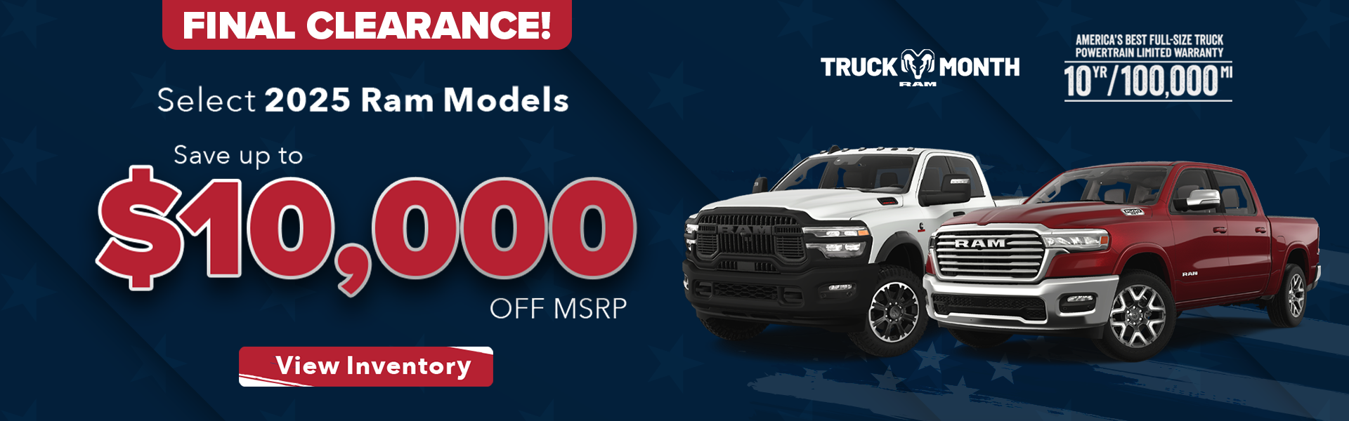 Select New 2025 Ram Models Final Clearance $10k off Fayettev